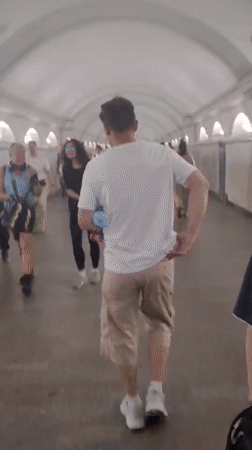 Morning transit journey through the city, subway to streets