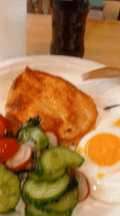 Simple meal of fried fish and egg documented