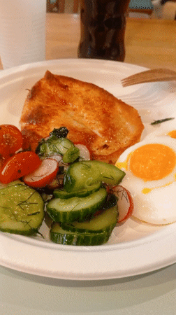 Simple meal of fried fish and egg documented