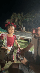 Girl and man spotted together outdoors at night in Karon
