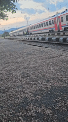 Turkish railway train stops in Kostenets, Bulgaria during Istanbul service