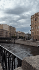 Along Saint Petersburg's Griboyedov Canal on a grey September morning