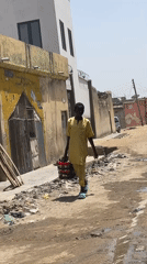 Daily street life documented in unknown urban neighborhood