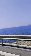 Clear weather documented along Greek coastal road near Gouves