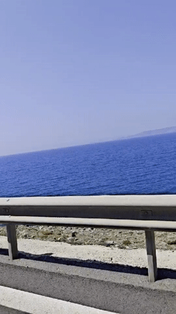 Clear weather documented along Greek coastal road near Gouves