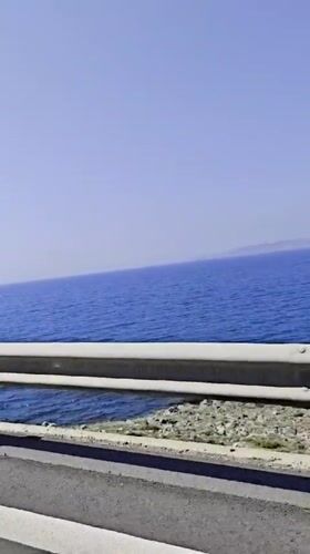 Clear weather documented along Greek coastal road near Gouves