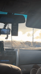 Rainy driving conditions recorded via dashcam in Zarya, Russia