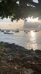 Dawn coastal scenes documented in Weligama fishing town, Sri Lanka