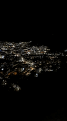 Nighttime cityscape view captured in Budva, Montenegro