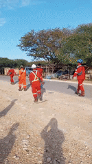 Safety crew active at industrial site in Matasio, Indonesia
