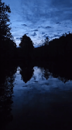 Twilight lake scene captured in St. Gallen, Switzerland
