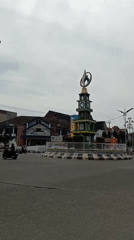 Early morning scenes documented around Lhokseumawe roundabout and vicinity