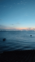 Dusk ocean view captured from elevated position in Vietnam