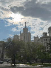 Moscow landmarks captured in midday memories near city center