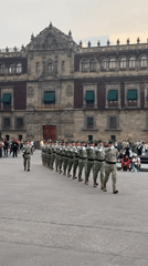 Military formation observed in Mexico City plaza Monday evening
