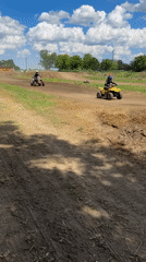 ATV riders enjoy dirt track in Sandrovo, Bulgaria