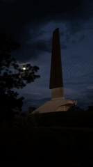 Evening monument viewing captured on video in Parkany, Moldova