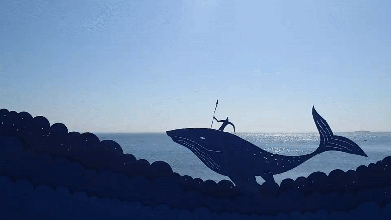 Outdoor sculptures and public art at an Ulsan park