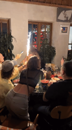 Birthday celebration with sparkler observed at Moscow restaurant