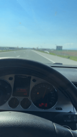 Driver records sunny highway journey in Bulgaria