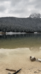 Winter lake scene documented in Pitomine, Montenegro
