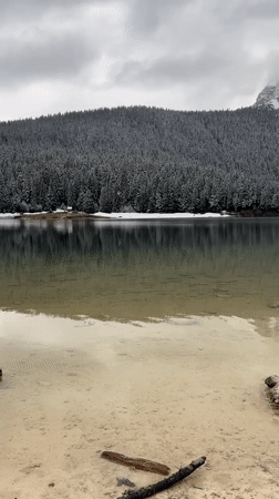 Winter lake scene documented in Pitomine, Montenegro