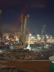 Night construction operations continue in Saint Petersburg