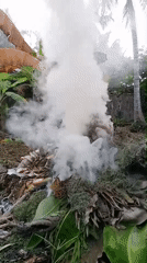 Yard waste fire produces thick smoke in Lhokseumawe