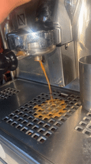 Mobile coffee vendor serves espresso in Martil, Morocco