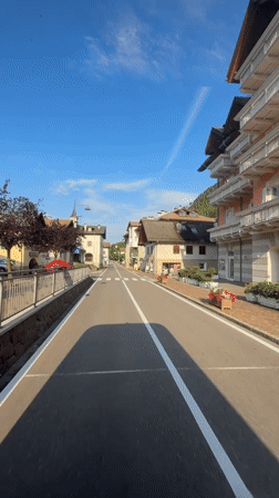Morning street scenes through Ziano di Fiemme, Val di Fiemme