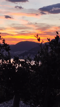 Vibrant sunset captured on video near Čelobrdo, Montenegro