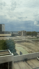 Construction site observed from elevated view in Varna, Bulgaria