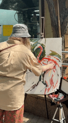 Morning scenes across Moscow feature flamingos, art, and transit