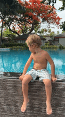 Family vacation moments captured at Thai beach resort