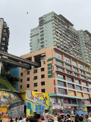 Chongqing's monorail weaves past apartment towers in Yuzhong District
