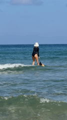 Morning beach activities captured along Bat Yam coastline