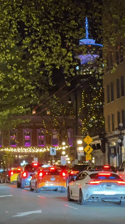Early morning formal gathering observed in Vancouver's Gastown district