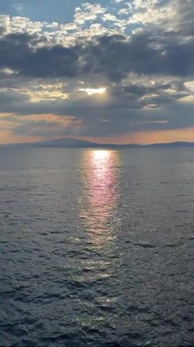 Sunset over the Aegean from Thassos, Greece