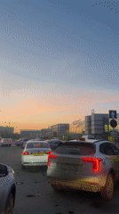 Evening scenes captured near Yekaterinburg airport and industrial areas