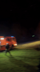 Fire crews battle nighttime grass fire in Dolno Drianovo