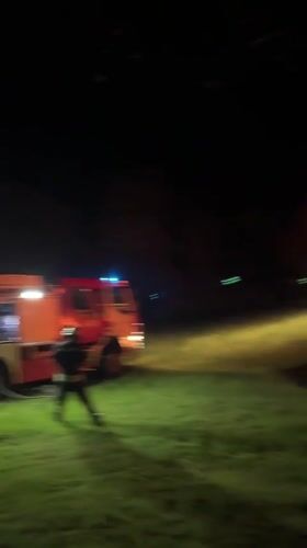 Fire crews battle nighttime grass fire in Dolno Drianovo