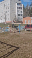 Spring afternoon life documented across Noviy, Russia playgrounds and parks