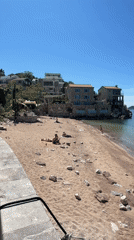 Casual beach day scenes captured in Montenegro coastal town