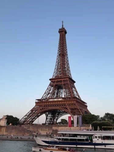 Golden hour along the Seine, Eiffel Tower in frame