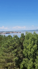 Morning scenes from Chaikovsky waterfront and amusement park captured