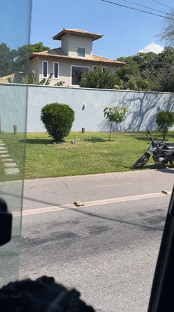 Sunny day observed on residential street in Búzios, Brazil