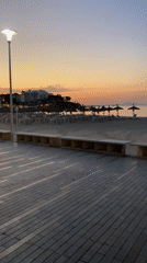 Twilight colors over Palmanova's seafront promenade