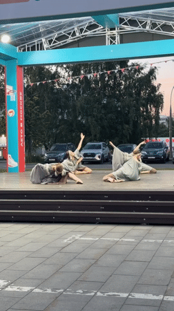Dance performances staged outdoors in Khimki, Russia Friday evening