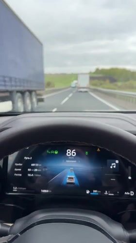 Autopilot vehicle recorded traveling highway near Liubarovka, Russia