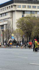 Marathon runners race through rainy Moscow streets early morning